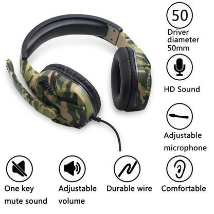 Camouflage gaming headset