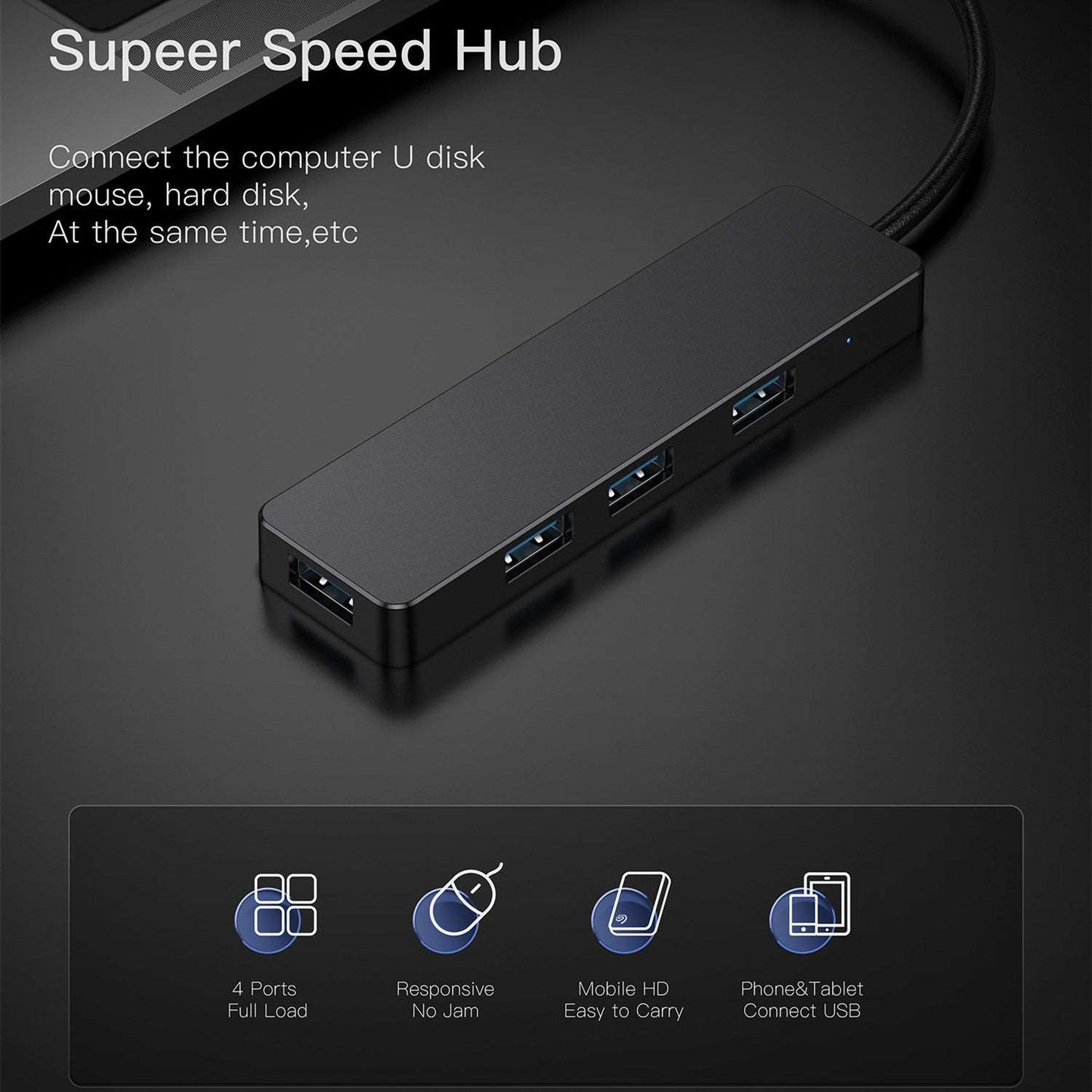 The New TypeC HUB Is Suitable For The Computer 4-in-1 Expansion Adapter