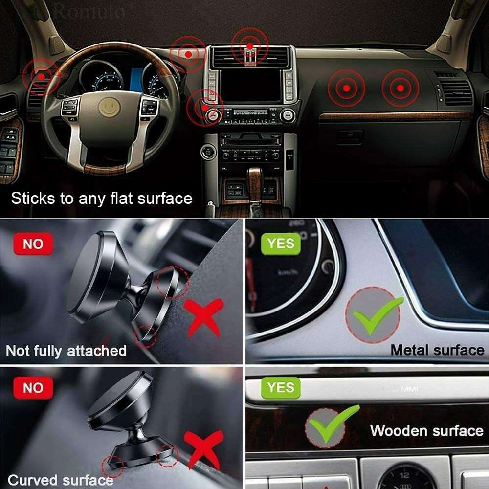 Super Magnetic Car Mount 360 Degree Dashboard Holder For Cell Phone Universal