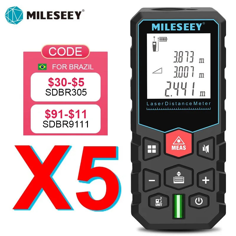 Mileseey laser distance meter electronic roulette laser digital tape rangefinder trena metro laser range finder  measuring tape